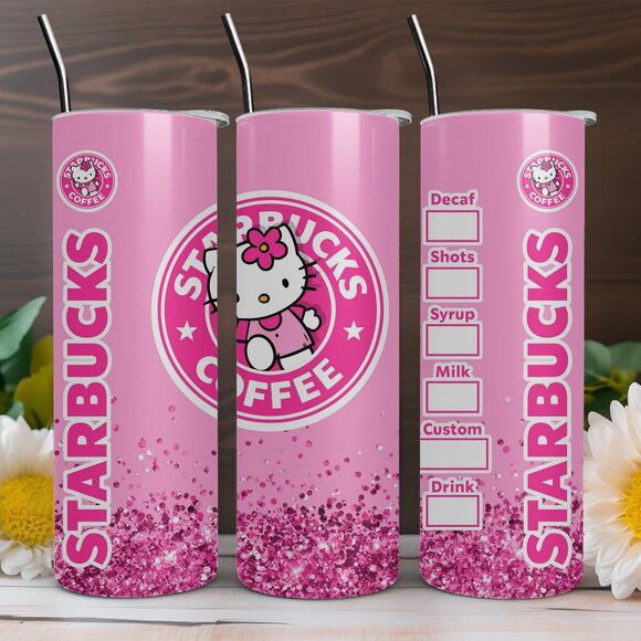 Other - HELLO KITTY Pink Starbucks Coffee Tumbler - 20 oz skinny straight tumbler